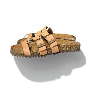 🌻NEW w/tags BearPaw Mercedes Brown Strappy Leather Sandals | Women's Size 7